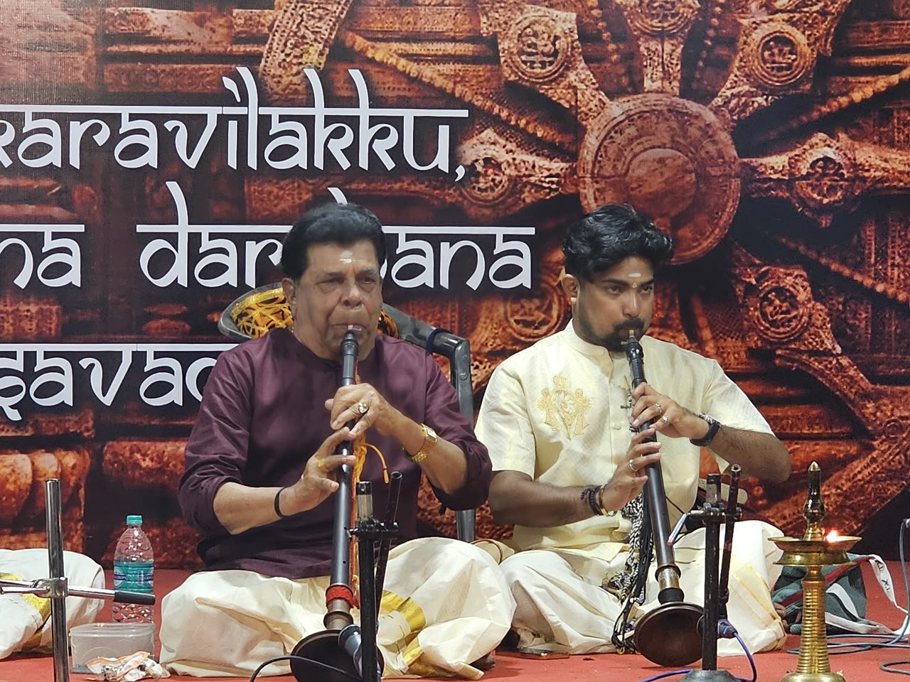 Akhil in duet performance with his guru